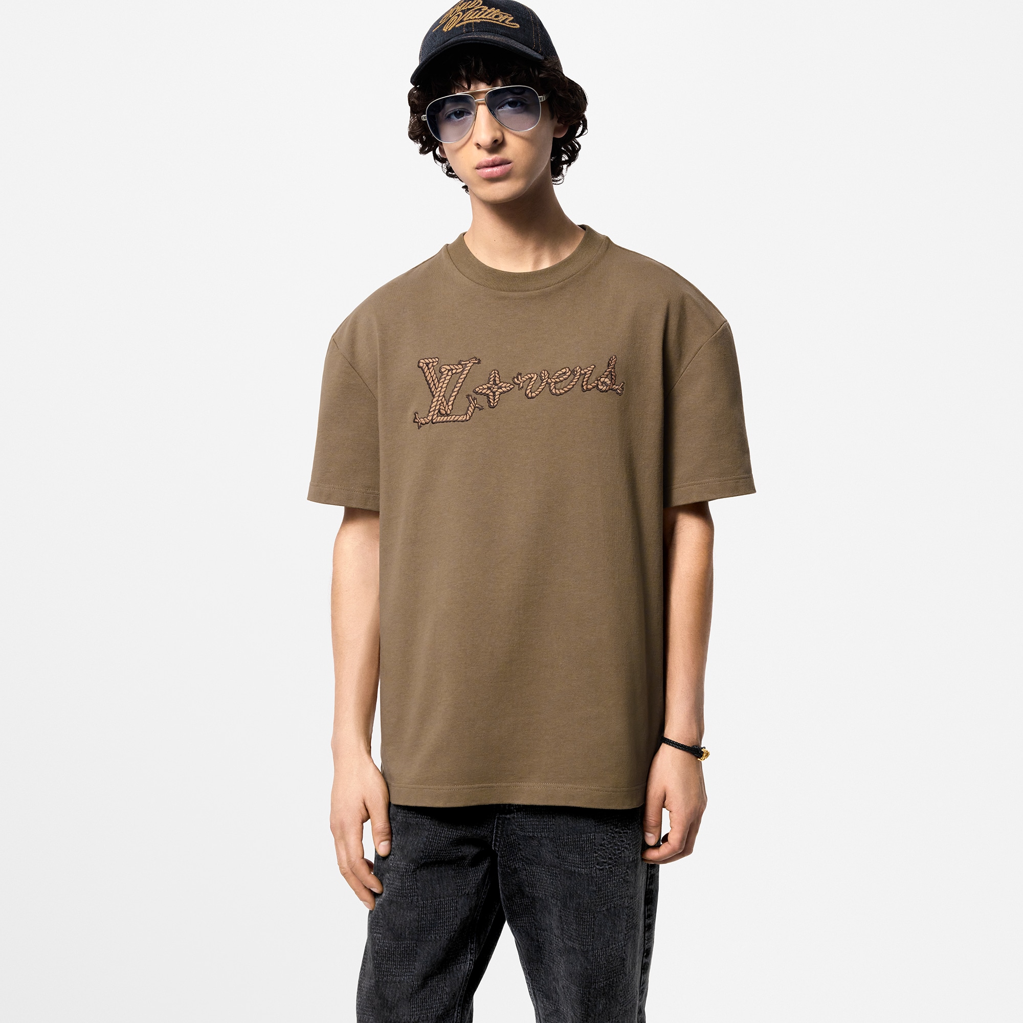 Embroidered Signature Cotton T-Shirt - Obs 15 - 1AFXP4 | LOUIS VUITTON